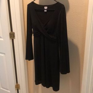 Cache Black dress with bell long sleeves
